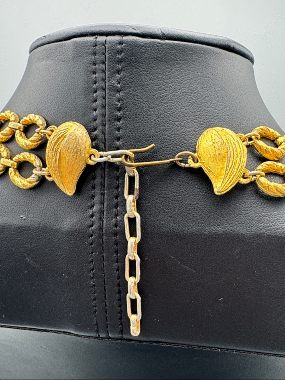Gold Tone 2-Row Link Necklace - Picture 4 of 8